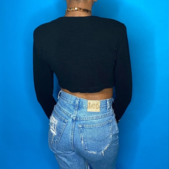 Vintage cropped top with leopard buttons - Picture 3 of 5